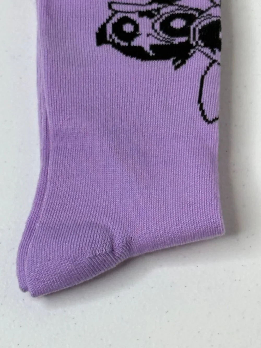 Powerpuff Girls Crew Socks Purple Adult 6.5-12 Cartoon NWT